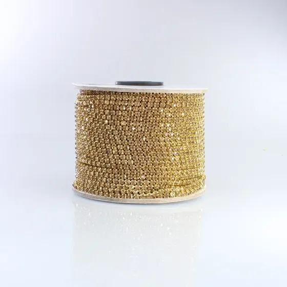 Corrente De Strass Junta Ss16 Em Vidro Com 50 Metros