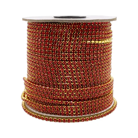 Corrente De Strass Junta Ss18 Em Vidro Com 50 Metros