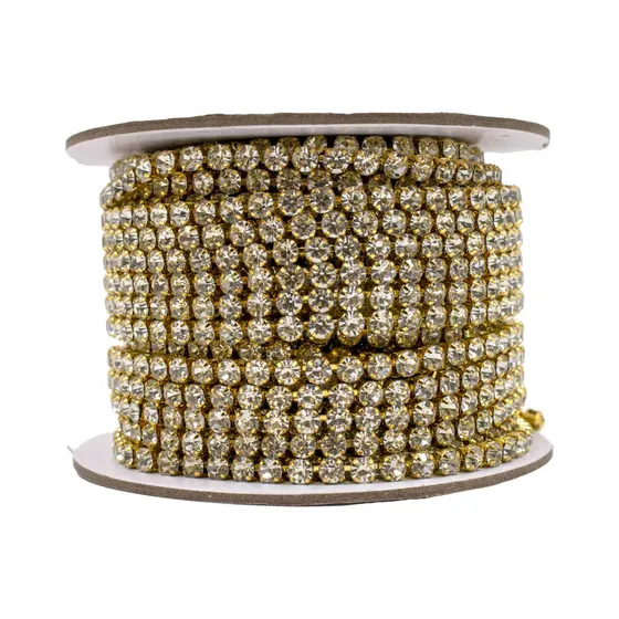 Corrente De Strass Junta Ss24 Em Vidro Com 20 Metros