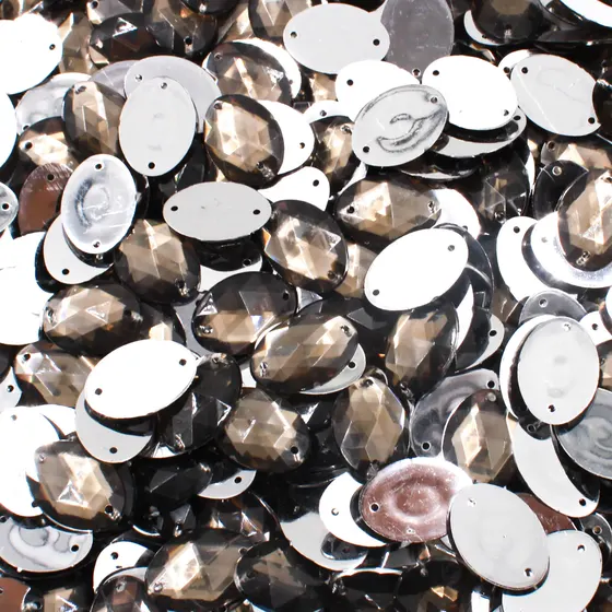 Chaton Para Costura Oval 13X18Mm Em Acrilico Com 1000 Pecas
