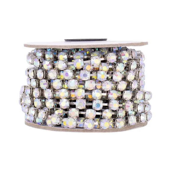 Corrente De Strass Junta Ss38 Em Vidro Com 10 Metros