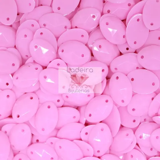 Chaton Para Costura Leitoso Oval Sextavado 10X14Mm Em Acrilico Com 250Gr