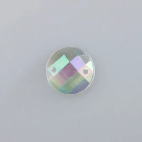 Chaton Para Costura Redondo Sextavada Irisada 12Mm Em Acrilico Com 250Gr