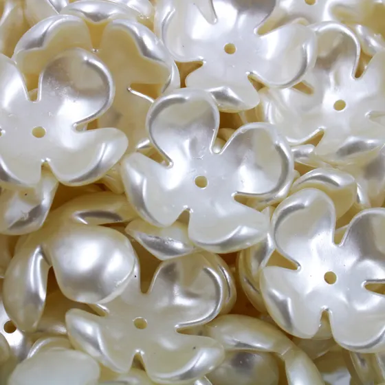 Entremeio Flor Tulipa De Perola 28Mm Em Abs Com 250Gr