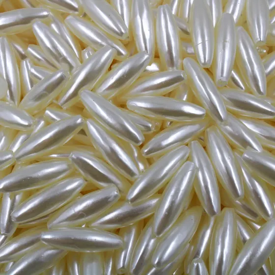 Arroz Perolado Liso Passante 7X20Mm Em Abs Com 500Gr
