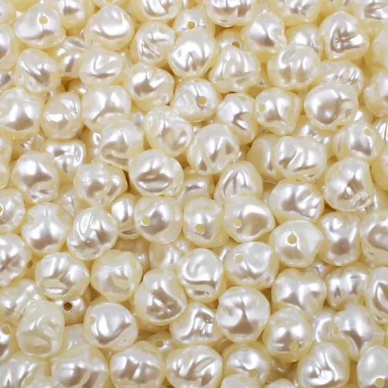 Perola Irregular Passante 10Mm Em Abs Com 500Gr