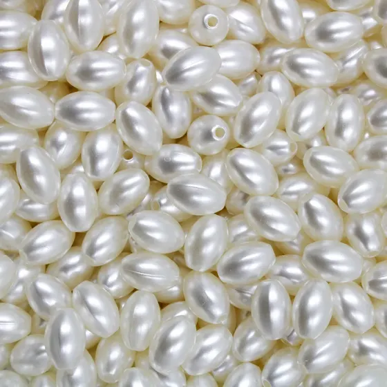 Perola Oval Passante 08X10Mm Em Abs