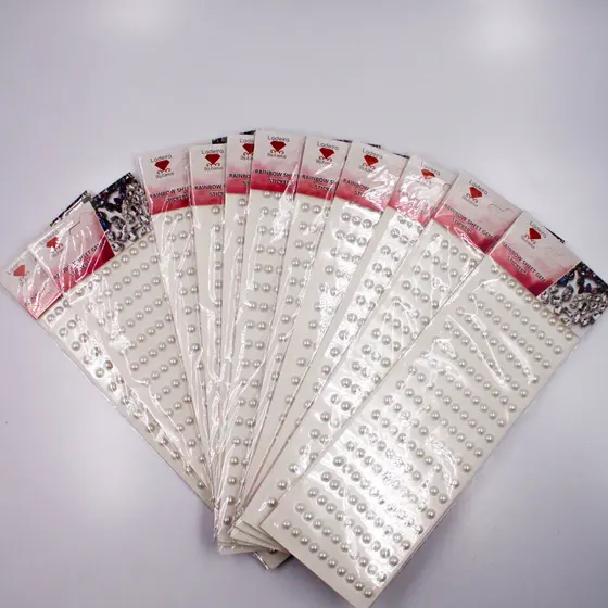 Cartela De Meia Perola 08Mm Em Abs Com 12 Unidades