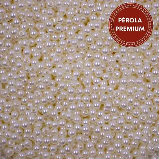 Perola Premium Com Furo 04Mm Em Abs