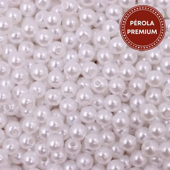 Perola Premium Com Furo 06Mm Em Abs