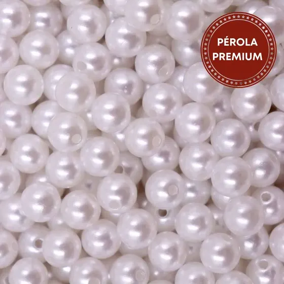 Perola Premium Com Furo 08Mm Em Abs