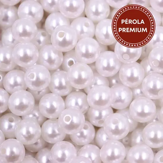 Perola Premium Com Furo 10Mm Em Abs