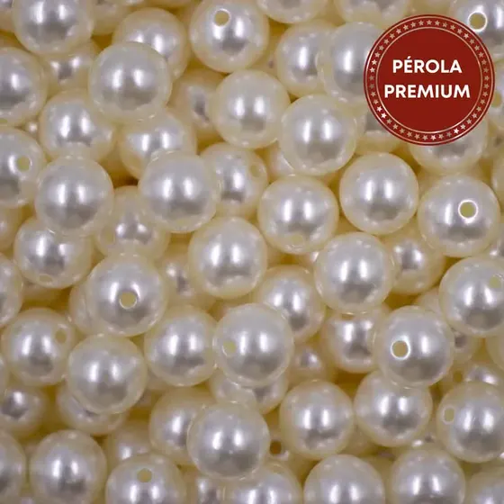 Perola Premium Com Furo 12Mm Em Abs