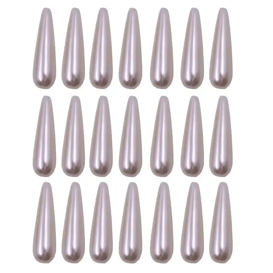 Gota Perolada Passante 08X30Mm Em Abs