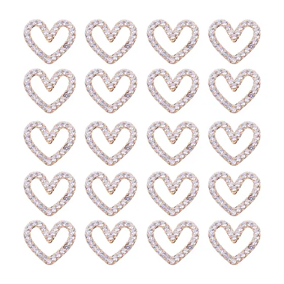 Pin Para Broche Coracao Com Strass Em Abs Com 200 Pecas - 073 Dourado
