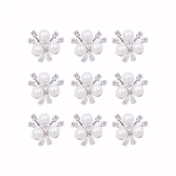 Aplique Para Broche Laco Com Perola Em Abs Com 200 Pecas - 073 Dourado