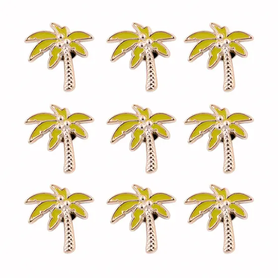Pin Para Crocs Coqueiro 27X28Mm Em Abs Com 100 Unidades - 073 Dourado