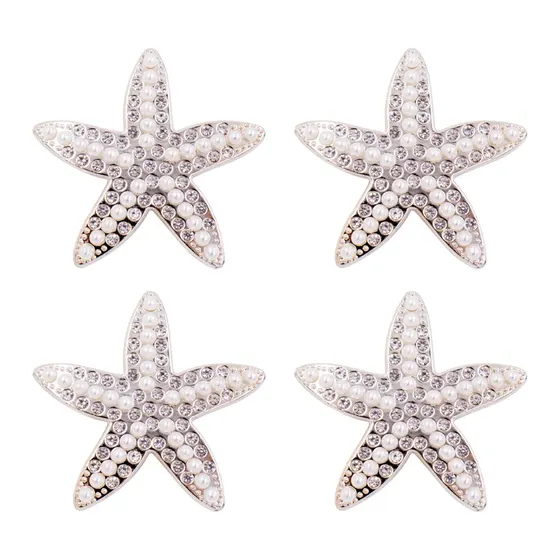 Aplique Passante Estrela Do Mar Com Strass 47Mm Em Abs Com 100 Unidades