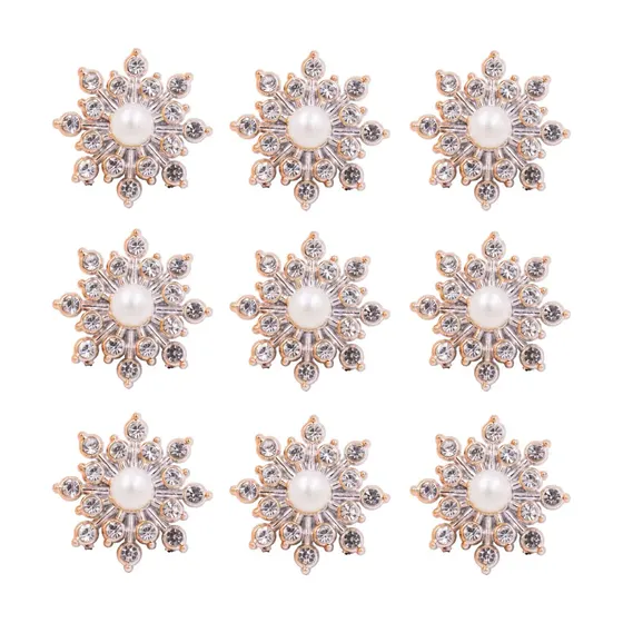 Aplique Passante Flor Com Perola 21Mm Em Abs Com 100 Unidades