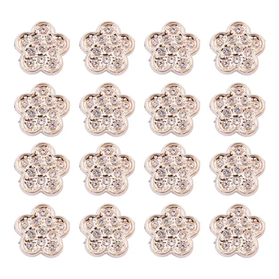 Pin Para Broche Flor E Mickey Com Strass 15Mm Em Abs Com 100 Unidades