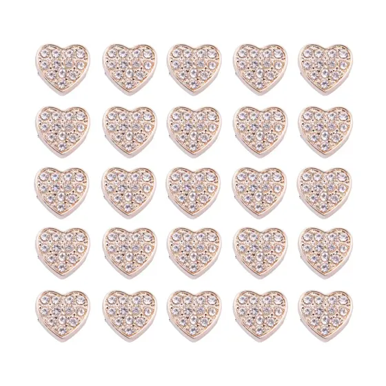 Pin Para Broche Coracao Com Strass 15X14Mm Em Abs Com 100 Unidades