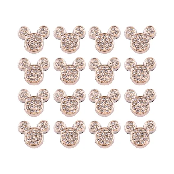 Pin Para Broche Mickey Com Strass 18X16Mm Em Abs Com 100 Unidades