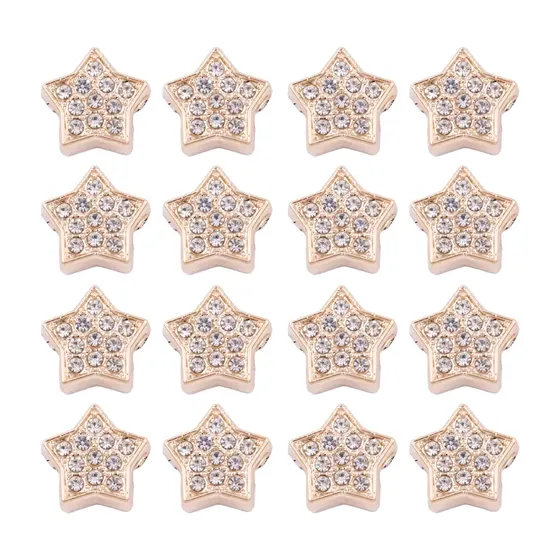 Pin Para Broche Estrela Com Strass 15Mm Em Abs Com 100 Pecas