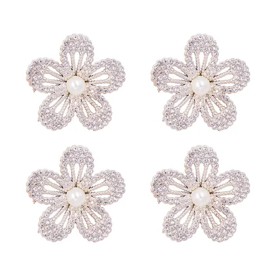 Pin Para Broche Flor Com Perola 39Mm Em Abs Com 100 Unidades