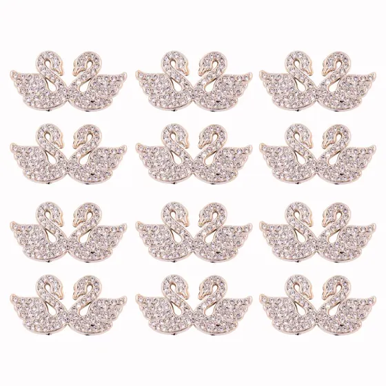 Pin Para Broche Patinhos Com Strass 35X19Mm Em Abs Com 100 Unidades
