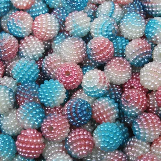 Perola Craquelada Tie Dye Passante 10Mm Em Abs Com 500Gr