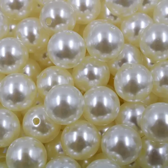 Perola Inteira Com Furo 16Mm Em Abs Com 500Gr