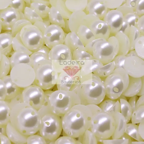 Meia Perola Para Costura 10Mm Em Abs Com 500Gr