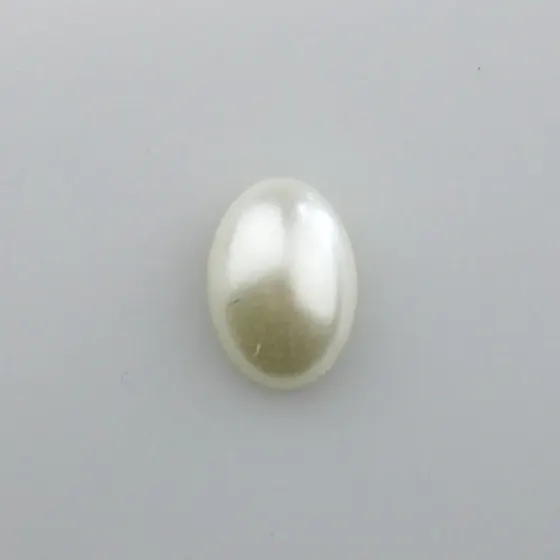 Meia Perola Para Colagem Oval 10X14Mm Em Abs Com 500Gr