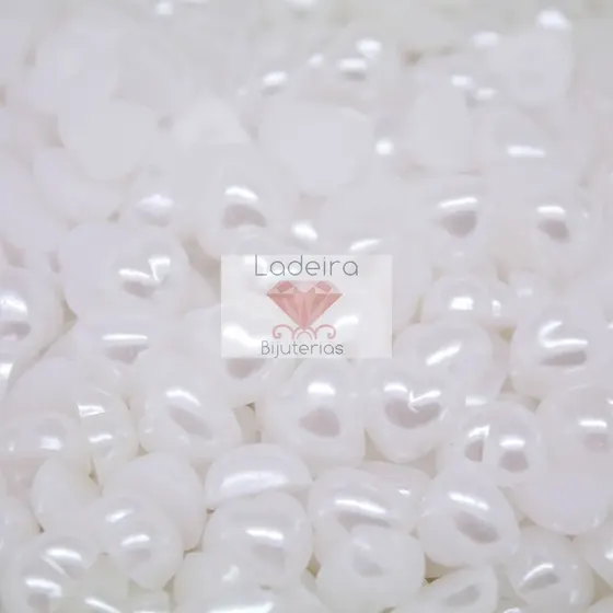 Meia Perola Para Colagem Coracao 10Mm Em Abs Com 500Gr