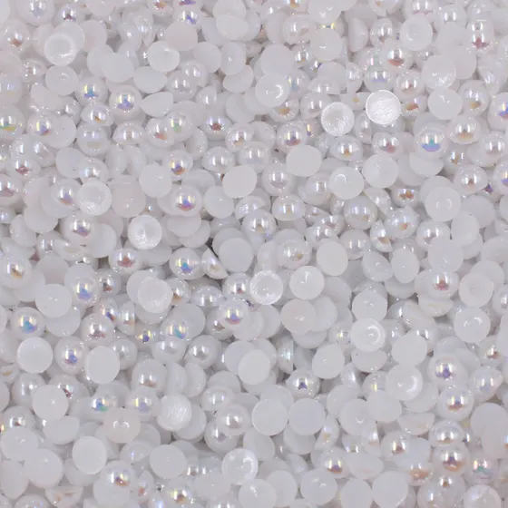 Meia Perola Irisada Para Colagem 06Mm Em Abs
