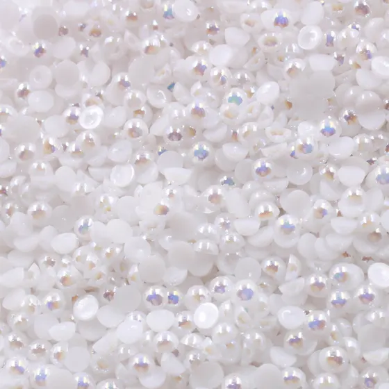 Meia Perola Para Colagem Irisada 04Mm Em Abs Com 250Gr